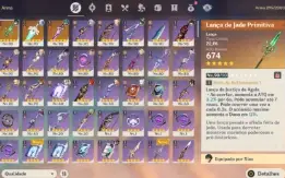 Conta Genshin AR 58, 15 T5 e 3 armas T5