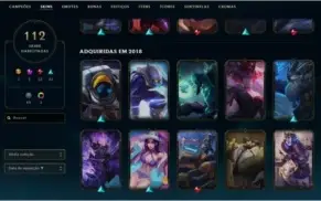 CONTA LEAGUE OF LEGENDS COM 112 SKINS