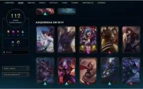 CONTA LEAGUE OF LEGENDS COM 112 SKINS