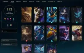 CONTA LEAGUE OF LEGENDS COM 112 SKINS