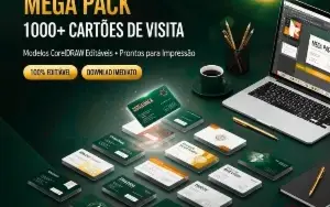 Mega Pack de Cartões de Visita Editáveis em CorelDRAW + 1000