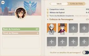 Conta Genshin Impact AR49 com Arlecchino e Lynei
