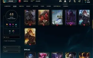 Conta Unranked com 85 Champs e 48 Skins (Criada em 2012)