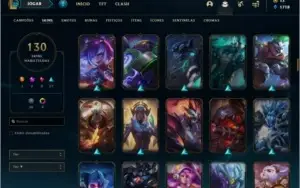 Conta ouro 4 com TODOS os champs e 130 skins