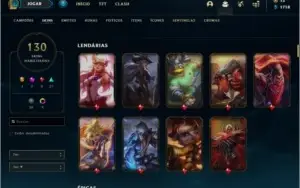 Conta ouro 4 com TODOS os champs e 130 skins