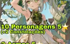 ⭐ [CONTA AR 56 - 10 PERSONAGENS (+ 2 constelações) + 2 ARMAS