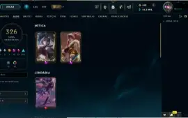 Conta LoL LvL 714, 326 skins, 428 ícones, todos os champions