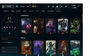 Conta LOL S4 Mestre atual lvl 108 com 61 skins
