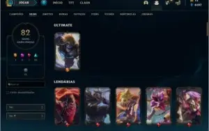 Conta Gold 3 com 82 skins e 111 champs