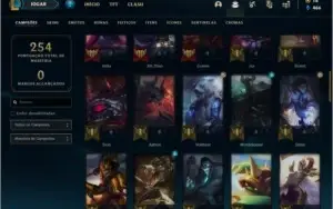 Conta ouro 1 com 65 champs e 24 skins