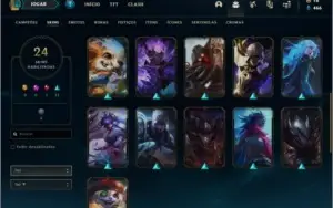 Conta ouro 1 com 65 champs e 24 skins
