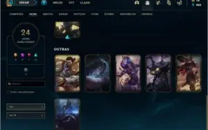 Conta ouro 1 com 65 champs e 24 skins