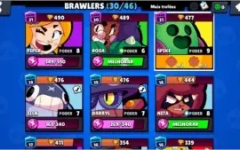 BRAWL STARS NVL 96, 10.000 TROFÉIS, 1 LENDARIO, COM 3 NV 10!