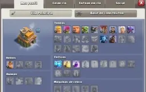 CLASH OF CLANS CV 07 / 4 CONSTRUTORES / PODE MUDAR DE NICK