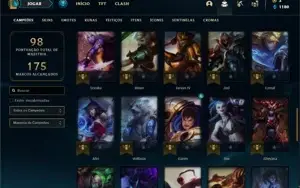 Conta ouro 4 com 52 Champs e 28 Skins + 6 Fragmentos