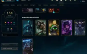 CONTA LOL D4 MMR MTO BOM E SKINS RARAS