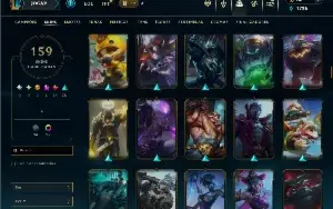 Unranked com TODOS os champs e 159 Skins ( MID / SUP / ADC )