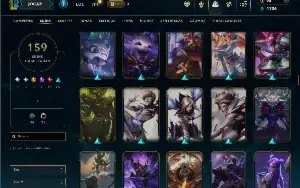 Unranked com TODOS os champs e 159 Skins ( MID / SUP / ADC )