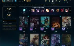 Unranked com TODOS os champs e 159 Skins ( MID / SUP / ADC )