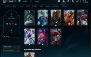 Conta platina 3 com 9 skins e 39 champs