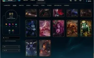 CONTA LEAGUE OF LEGENDS COM BORDA PLATINA E MUITAS SKINS