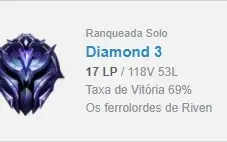 CONTA LOL DIAMANTE 3