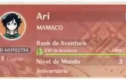 Conta Genshin impact 4 personagens 5 estrelas AR 34
