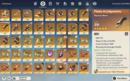 Conta Ar59, 20 Personagens 5*, 4 Archon E 11Armas 5*