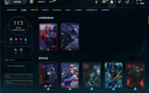 Unranked com TODOS os champs e 113 Skins ( MAIN ADC )