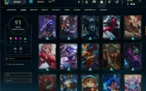 Unranked com 135 Champs e 93 Skins ( MID / TOP / ADC )