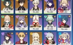 Conta Genshin AR 53 - Xiao + Homa + Zhongli + Raiden + Jean.