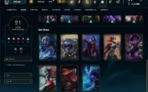 Platina 3 com 21 Champs e 21 Skins