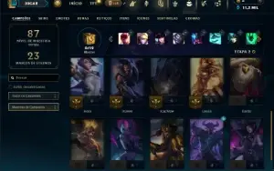 Platina 3 com 21 Champs e 21 Skins