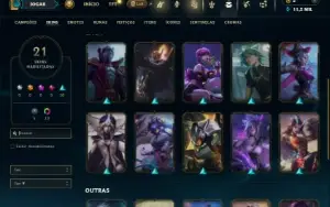 Platina 3 com 21 Champs e 21 Skins