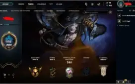 CONTA LEAGUE OF LEGENDS LV121 COM 998 SKINS INCLUINDO PAX TF