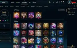 CONTA LEAGUE OF LEGENDS LV121 COM 998 SKINS INCLUINDO PAX TF