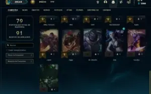 Conta bronze 1 com 31 Champs e 11 Skins + 1 Fragmento