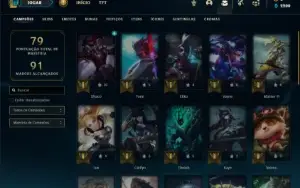 Conta bronze 1 com 31 Champs e 11 Skins + 1 Fragmento