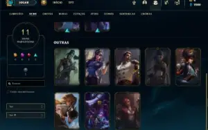 Conta bronze 1 com 31 Champs e 11 Skins + 1 Fragmento