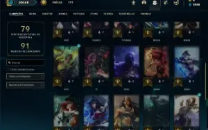 Conta bronze 1 com 31 Champs e 11 Skins + 1 Fragmento