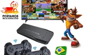 Video stick retrô 4k hdmi 15 mil game. Único com jogos em Po