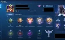 Conta Mobile Legends 117 skins ( 1 lendaria skin + 3 epicas)
