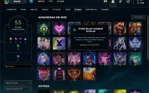 Conta ouro 2 com 37 Champs e 12 Skins + 3 Espolios