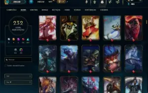 Bronze 1 com TODOS os champs e 232 Skins + 1 Prestigio