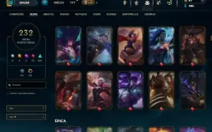 Bronze 1 com TODOS os champs e 232 Skins + 1 Prestigio