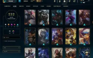 Bronze 1 com TODOS os champs e 232 Skins + 1 Prestigio