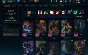 Bronze 1 com TODOS os champs e 232 Skins + 1 Prestigio