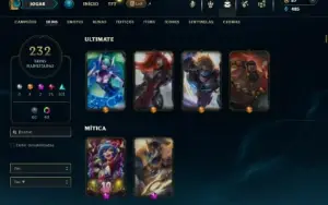 Bronze 1 com TODOS os champs e 232 Skins + 1 Prestigio