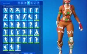 Conta com 61 skins, 57 danças, 45 picaretas e 60 mochilas!!