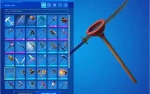 Conta com 61 skins, 57 danças, 45 picaretas e 60 mochilas!!